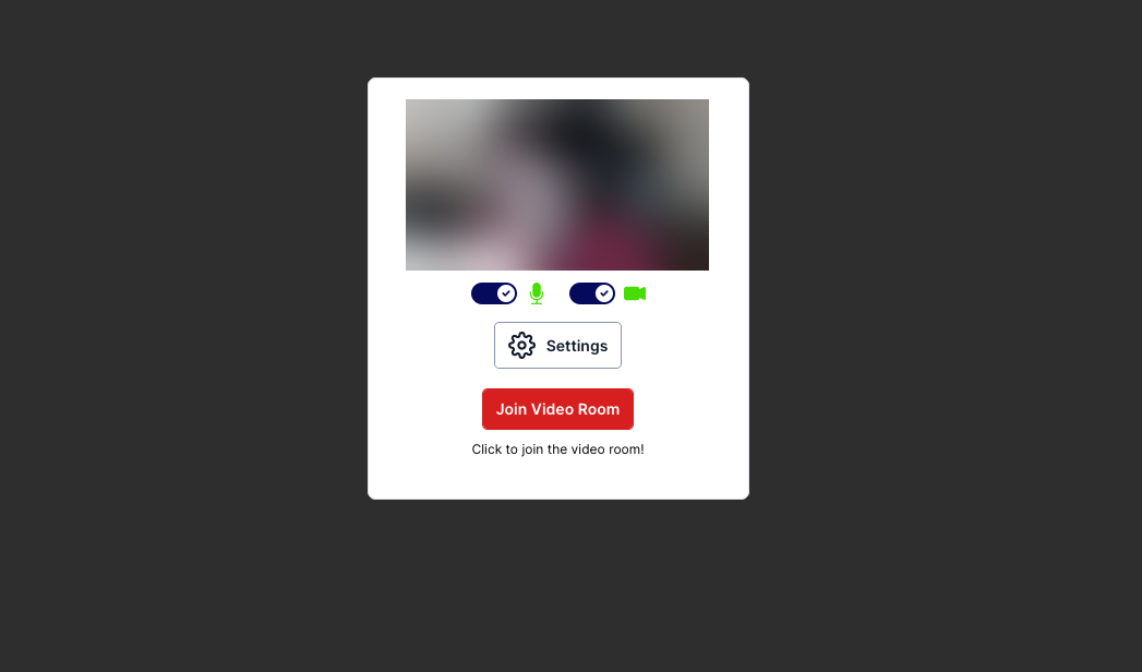 Customer join video room button