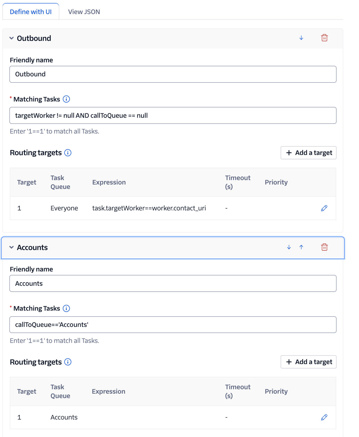 Workflow filter configuration