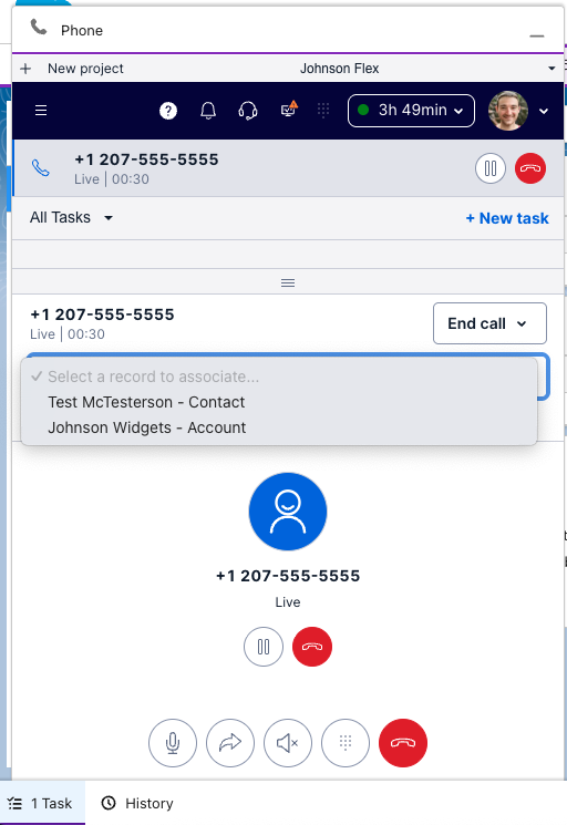 Salesforce integration screenshot